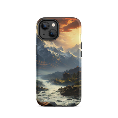 Berge, Sonne, steiniger Bach und Wolken - Epische Stimmung - iPhone Schutzhülle (robust) berge xxx iPhone 14