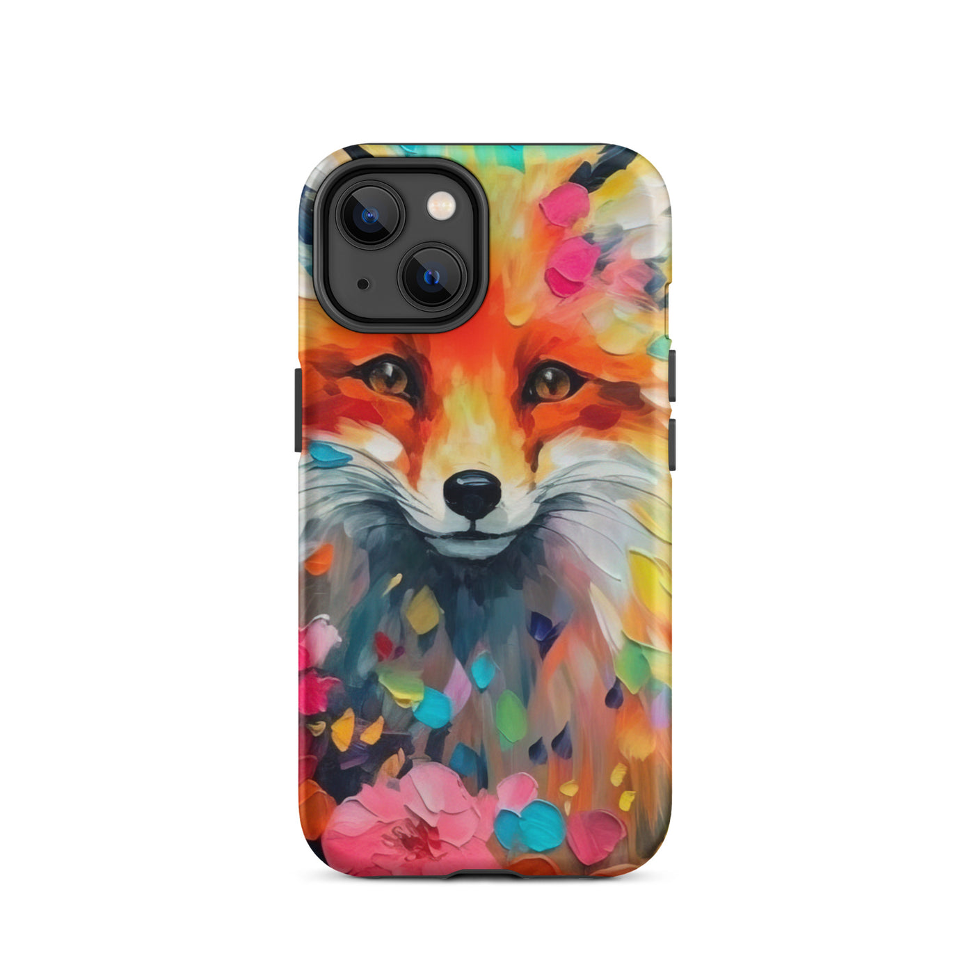 Schöner Fuchs im Blumenfeld - Farbige Malerei - iPhone Schutzhülle (robust) camping xxx iPhone 14