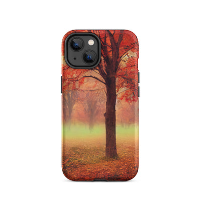 Wald im Herbst - Rote Herbstblätter - iPhone Schutzhülle (robust) camping xxx iPhone 14