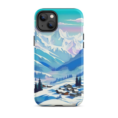 Berge und Schnee - Landschaft - iPhone Schutzhülle (robust) ski xxx iPhone 14 Plus