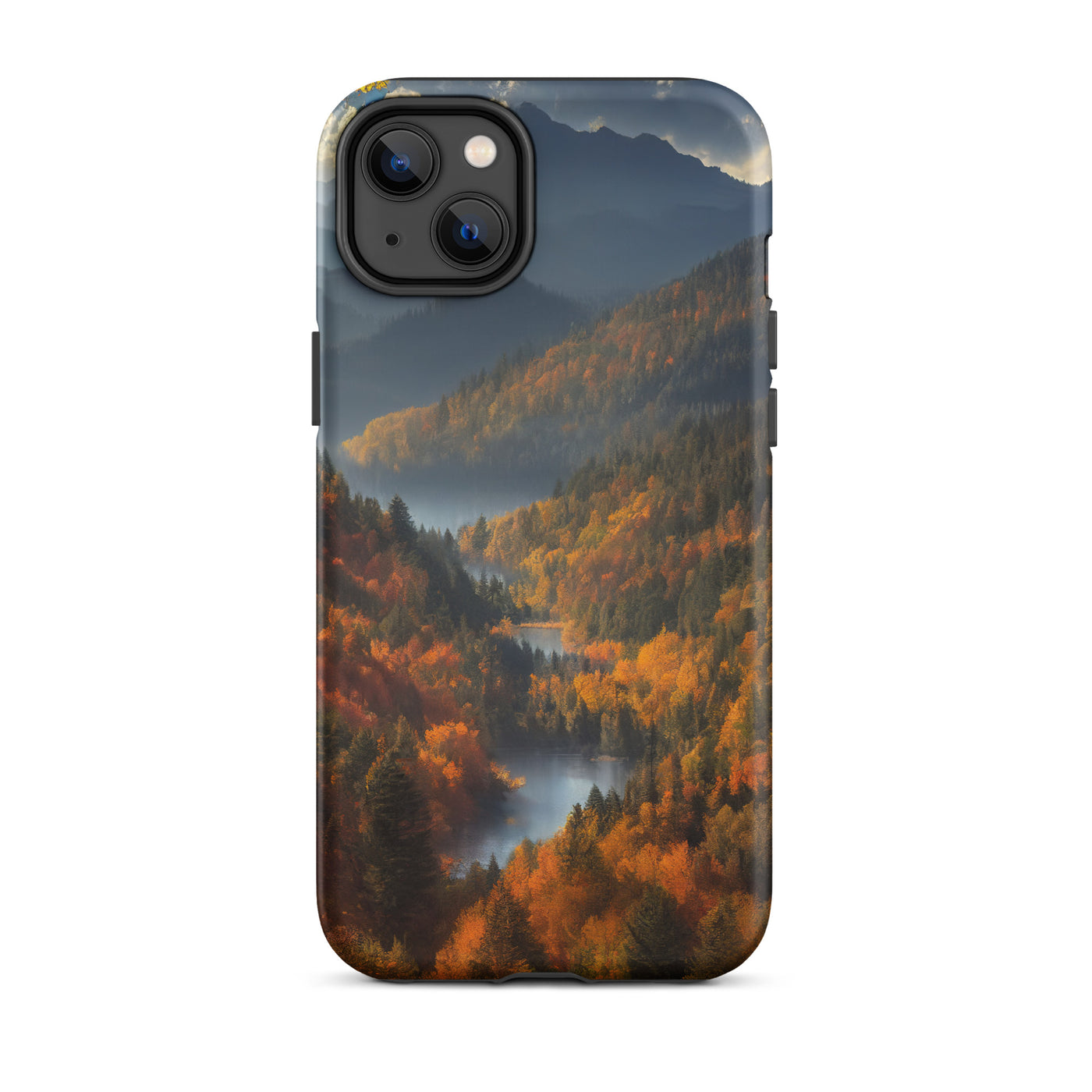 Berge, Wald und Nebel - Malerei - iPhone Schutzhülle (robust) berge xxx iPhone 14 Plus