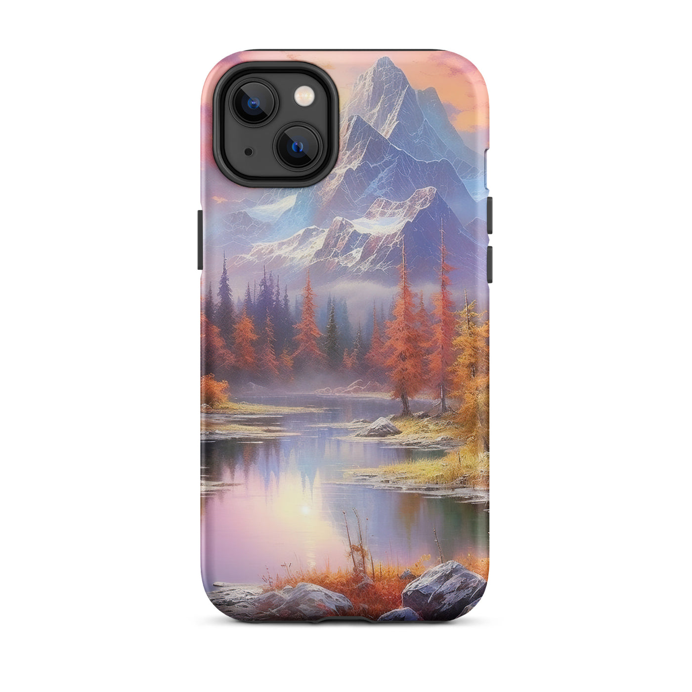 Landschaftsmalerei - Berge, Bäume, Bergsee und Herbstfarben - iPhone Schutzhülle (robust) berge xxx iPhone 14 Plus