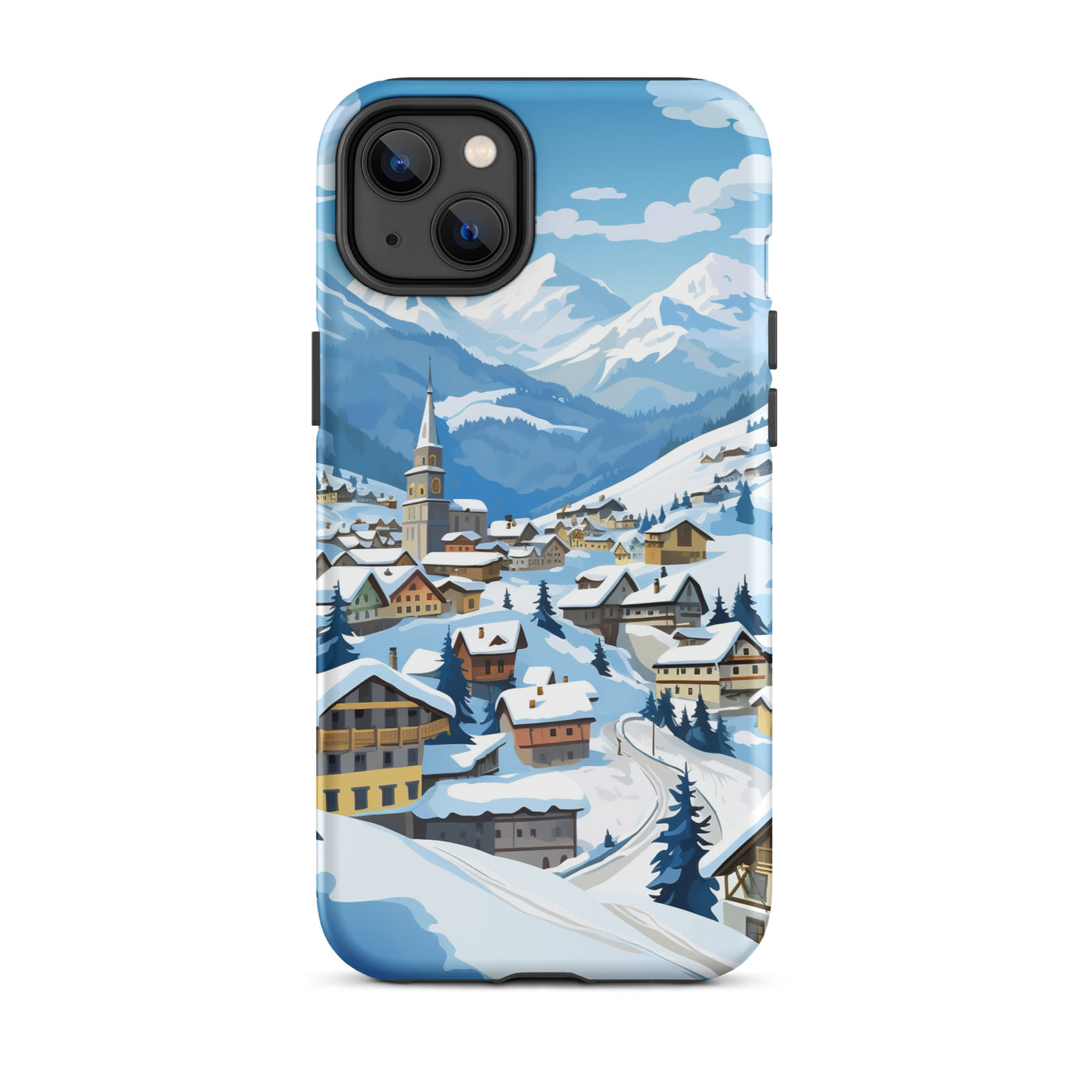 Kitzbühl - Berge und Schnee - Landschaftsmalerei - iPhone Schutzhülle (robust) ski xxx iPhone 14 Plus