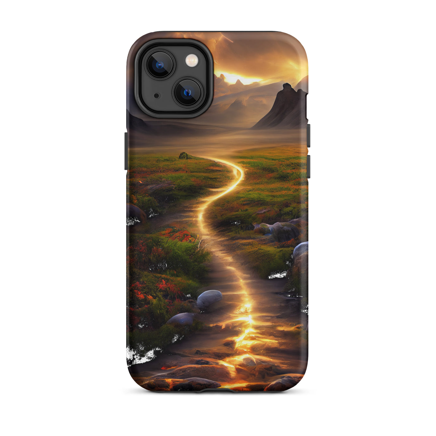 Landschaft mit wilder Atmosphäre - Malerei - iPhone Schutzhülle (robust) berge xxx iPhone 14 Plus