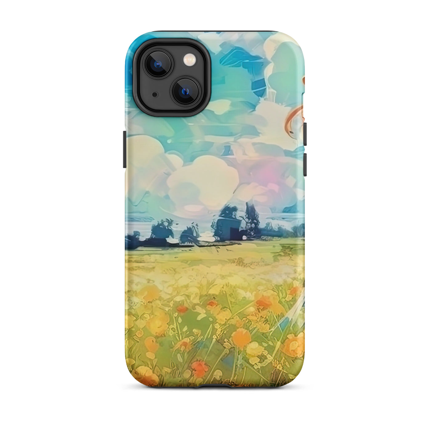Dame mit Hut im Feld mit Blumen - Landschaftsmalerei - iPhone Schutzhülle (robust) camping xxx iPhone 14 Plus