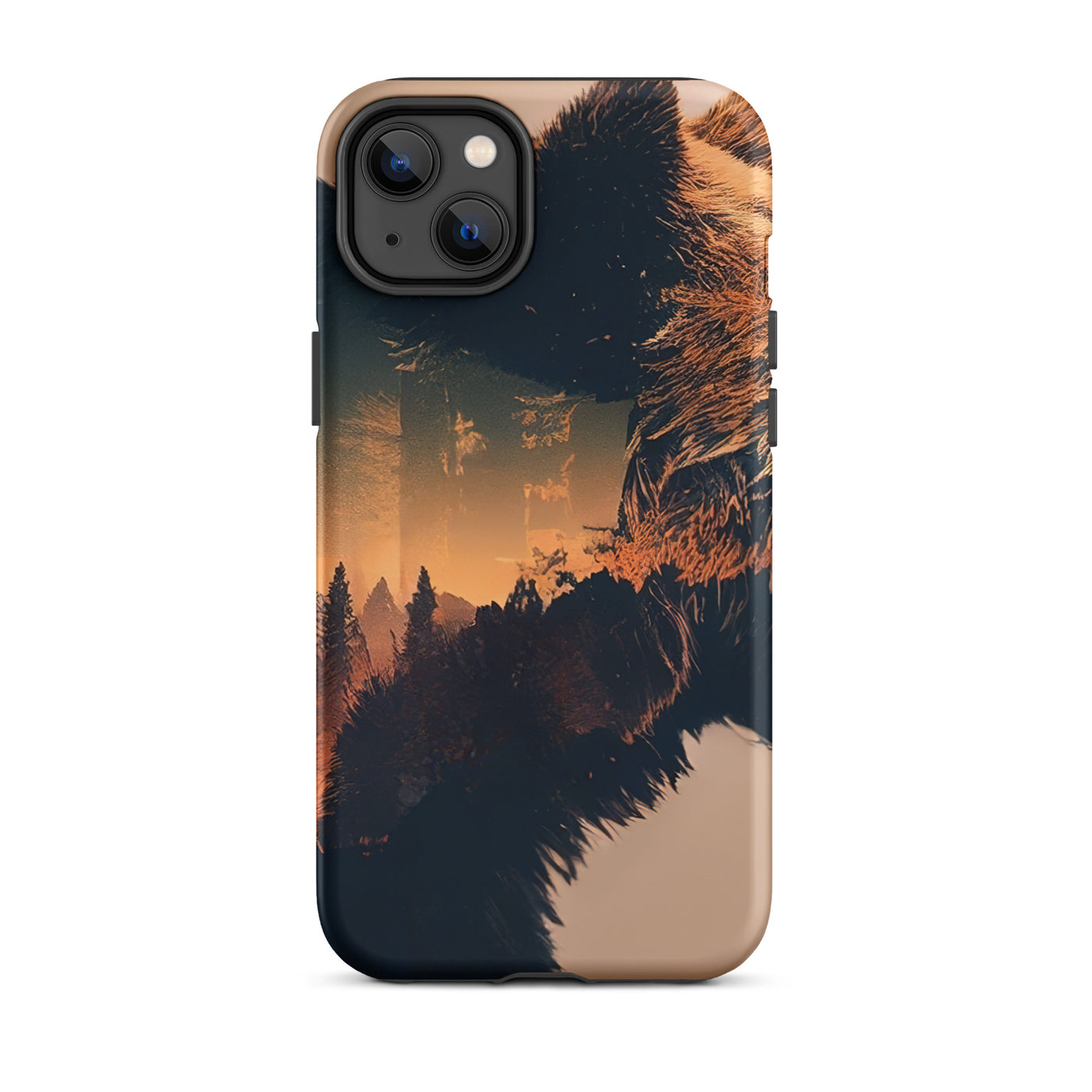 Bär und Bäume Illustration - iPhone Schutzhülle (robust) camping xxx iPhone 14 Plus
