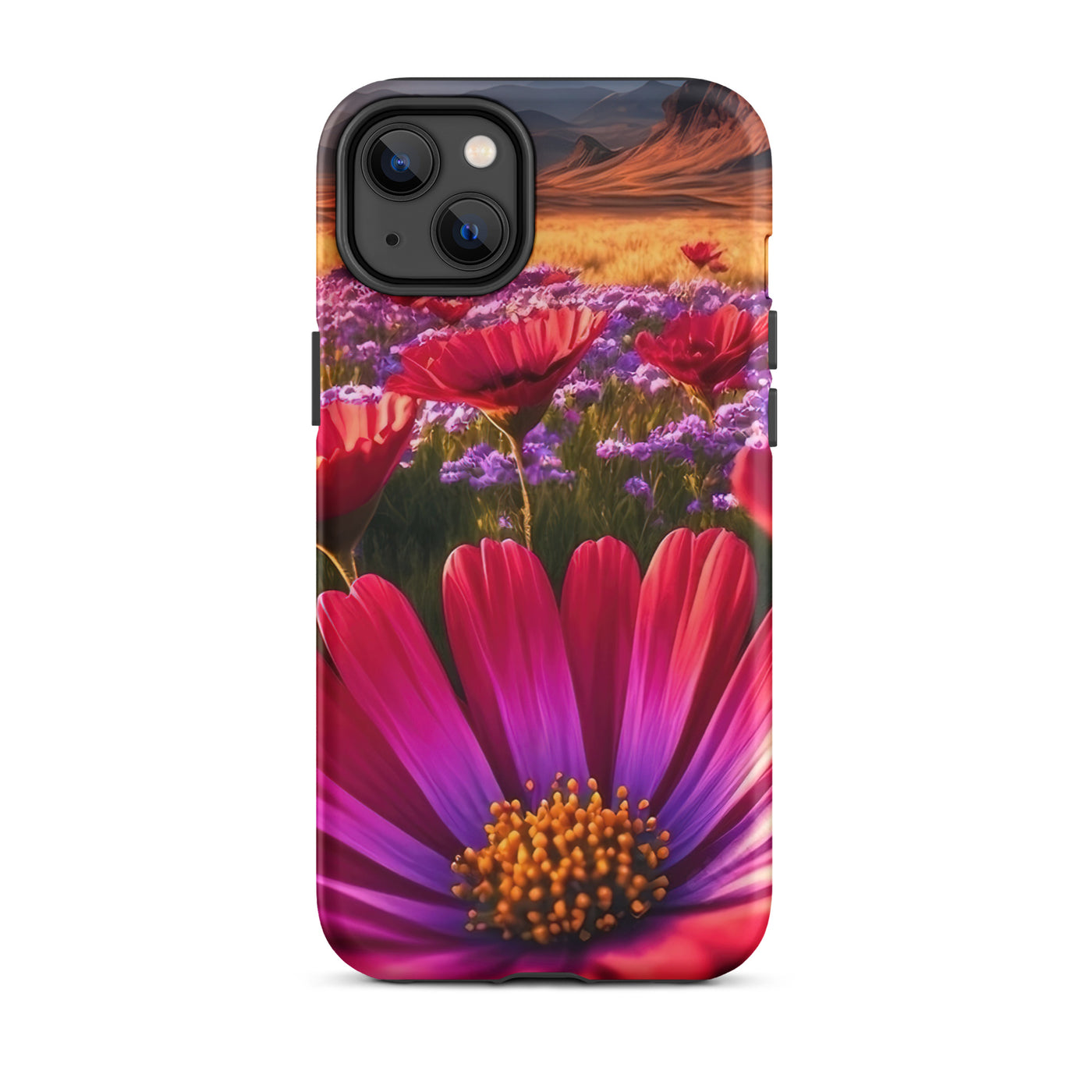 Wünderschöne Blumen und Berge im Hintergrund - iPhone Schutzhülle (robust) berge xxx iPhone 14 Plus