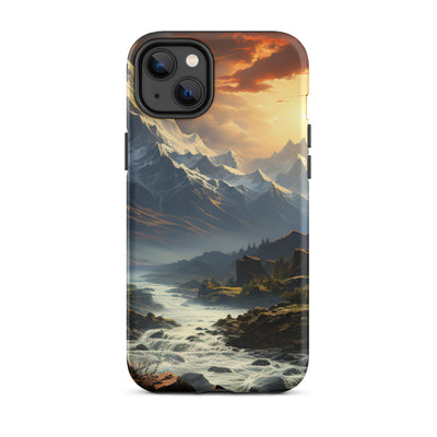Berge, Sonne, steiniger Bach und Wolken - Epische Stimmung - iPhone Schutzhülle (robust) berge xxx iPhone 14 Plus