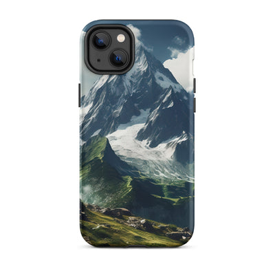 Gigantischer Berg - Landschaftsmalerei - iPhone Schutzhülle (robust) berge xxx iPhone 14 Plus