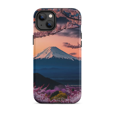 Berg - Pinke Bäume und Blumen - iPhone Schutzhülle (robust) berge xxx iPhone 14 Plus