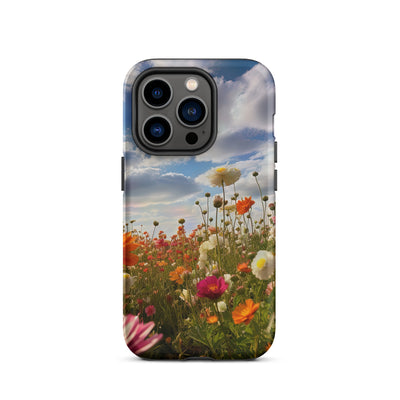 Blumenfeld und Sonnenschein - iPhone Schutzhülle (robust) camping xxx iPhone 14 Pro