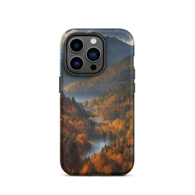 Berge, Wald und Nebel - Malerei - iPhone Schutzhülle (robust) berge xxx iPhone 14 Pro