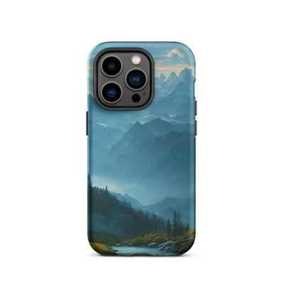 Gebirge, Wald und Bach - iPhone Schutzhülle (robust) berge xxx iPhone 14 Pro