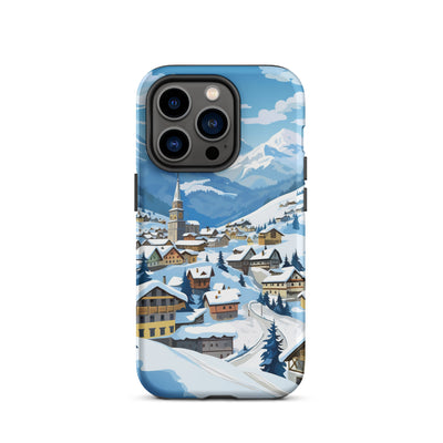 Kitzbühl - Berge und Schnee - Landschaftsmalerei - iPhone Schutzhülle (robust) ski xxx iPhone 14 Pro