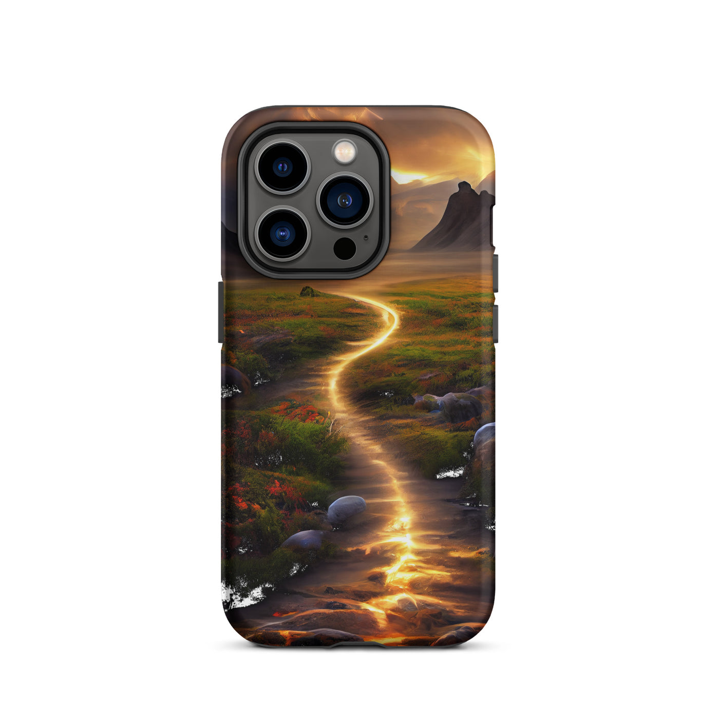 Landschaft mit wilder Atmosphäre - Malerei - iPhone Schutzhülle (robust) berge xxx iPhone 14 Pro