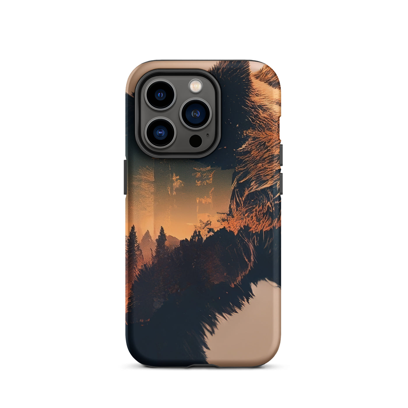 Bär und Bäume Illustration - iPhone Schutzhülle (robust) camping xxx iPhone 14 Pro