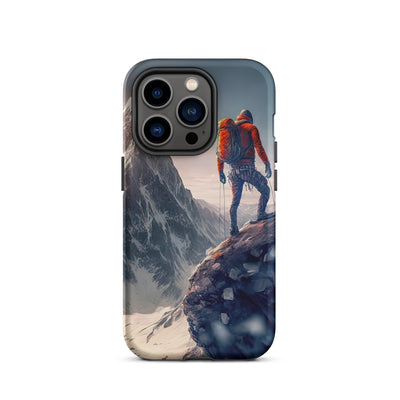Bergsteiger auf Berg - Epische Malerei - iPhone Schutzhülle (robust) klettern xxx iPhone 14 Pro