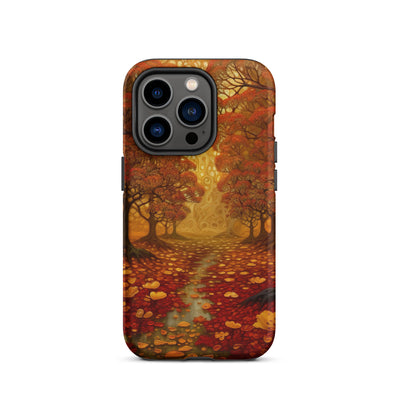 Wald im Herbst und kleiner Bach - iPhone Schutzhülle (robust) camping xxx iPhone 14 Pro