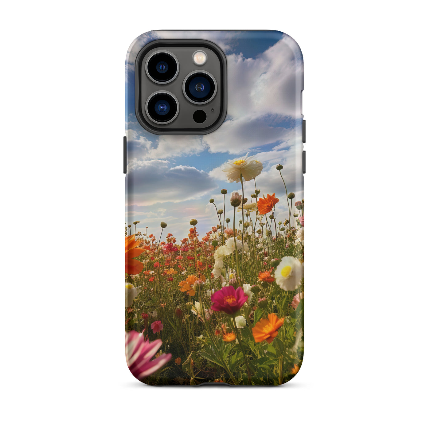 Blumenfeld und Sonnenschein - iPhone Schutzhülle (robust) camping xxx iPhone 14 Pro Max
