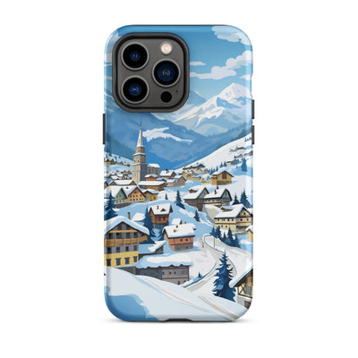 Kitzbühl - Berge und Schnee - Landschaftsmalerei - iPhone Schutzhülle (robust) ski xxx iPhone 14 Pro Max