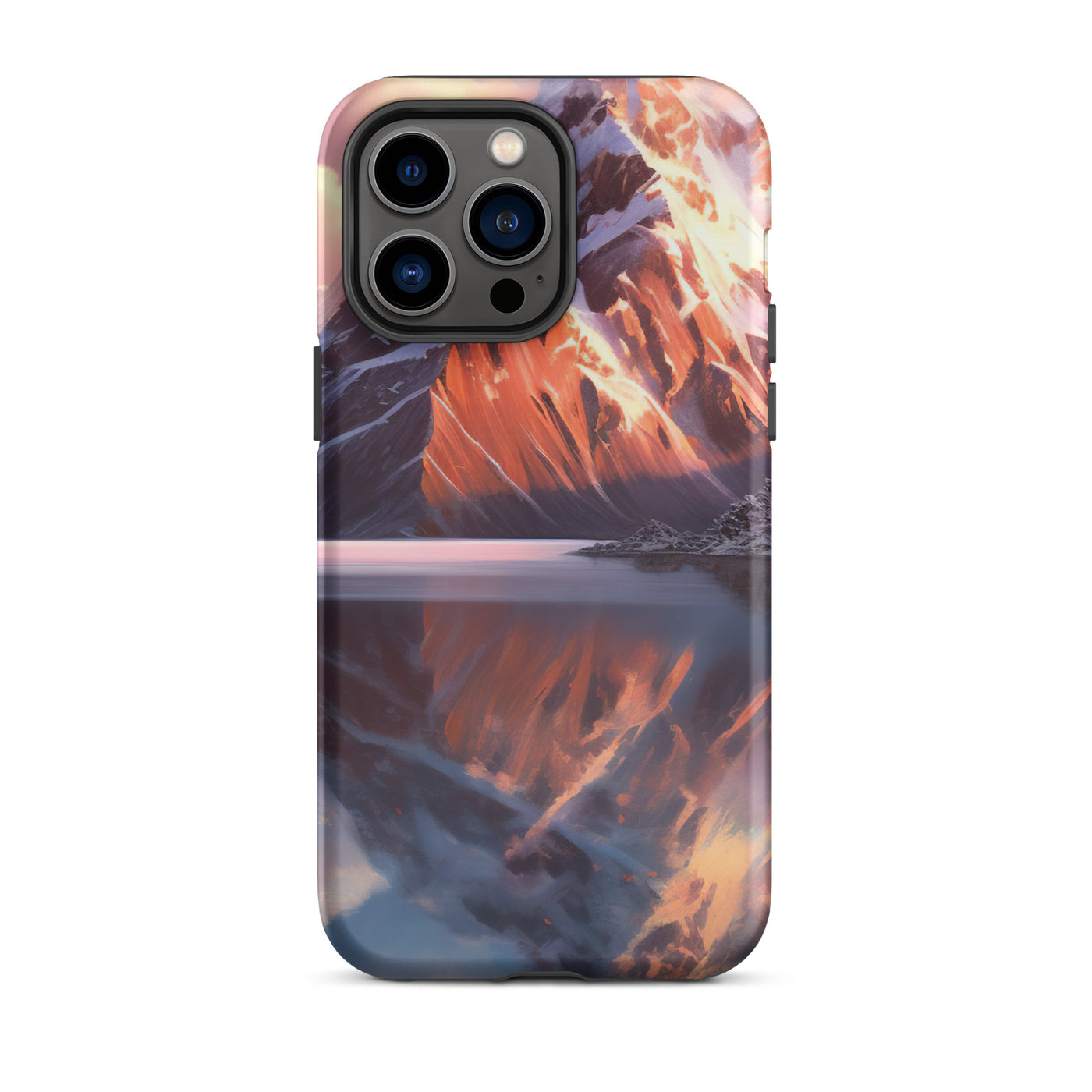 Berg und Bergsee - Landschaftsmalerei - iPhone Schutzhülle (robust) berge xxx iPhone 14 Pro Max