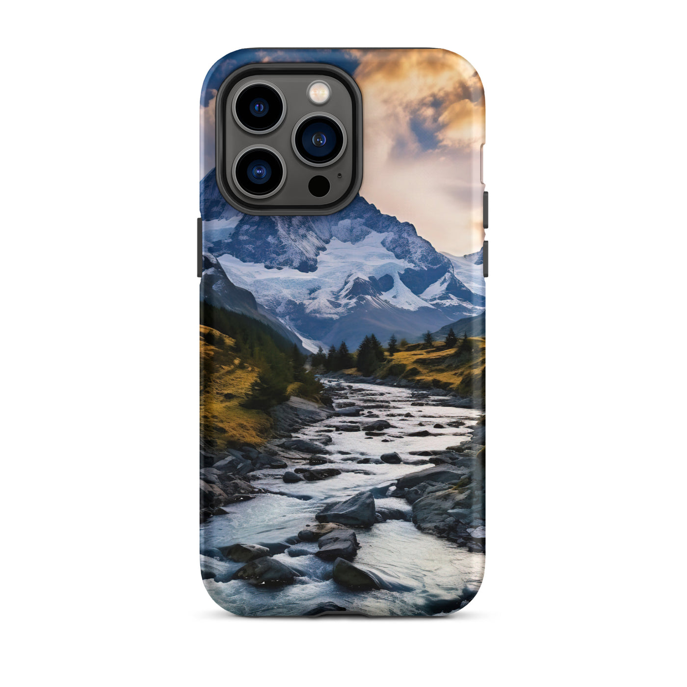 Berge und steiniger Bach - Epische Stimmung - iPhone Schutzhülle (robust) berge xxx iPhone 14 Pro Max