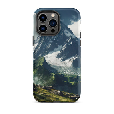 Gigantischer Berg - Landschaftsmalerei - iPhone Schutzhülle (robust) berge xxx iPhone 14 Pro Max