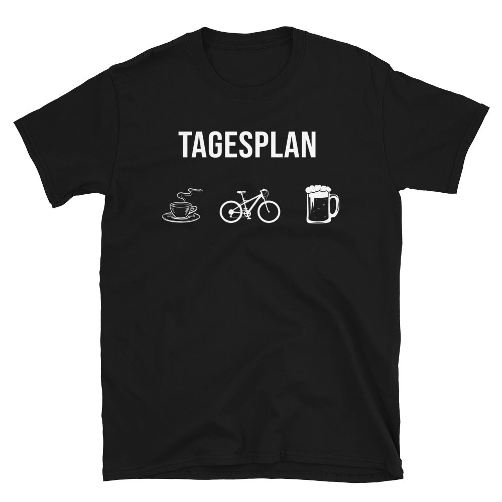 Tagesplan Kaffee, Fahrrad Und Bier - T-Shirt (Unisex) fahrrad mountainbike Schwarz
