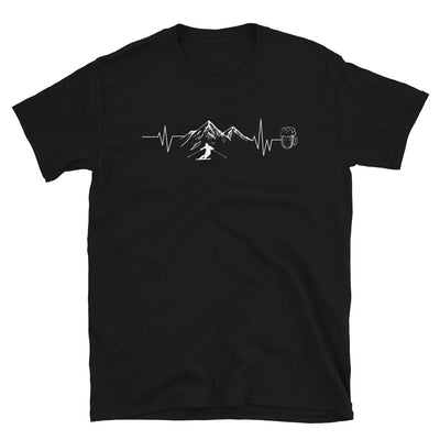 Herzschlag Berge, Bier Und Ski - (S.K) - T-Shirt (Unisex) klettern Schwarz