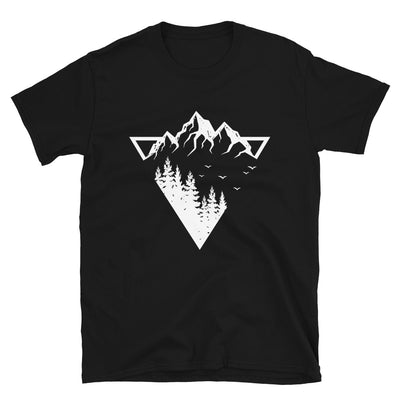 Berge - Geometrisch - T-Shirt (Unisex) berge camping wandern Schwarz