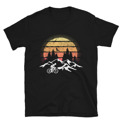 Radfahrer Und Sonne Vintage - T-Shirt (Unisex) fahrrad mountainbike Schwarz