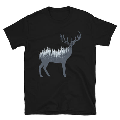 Hirsch Abstrakt - T-Shirt (Unisex) camping wandern Schwarz