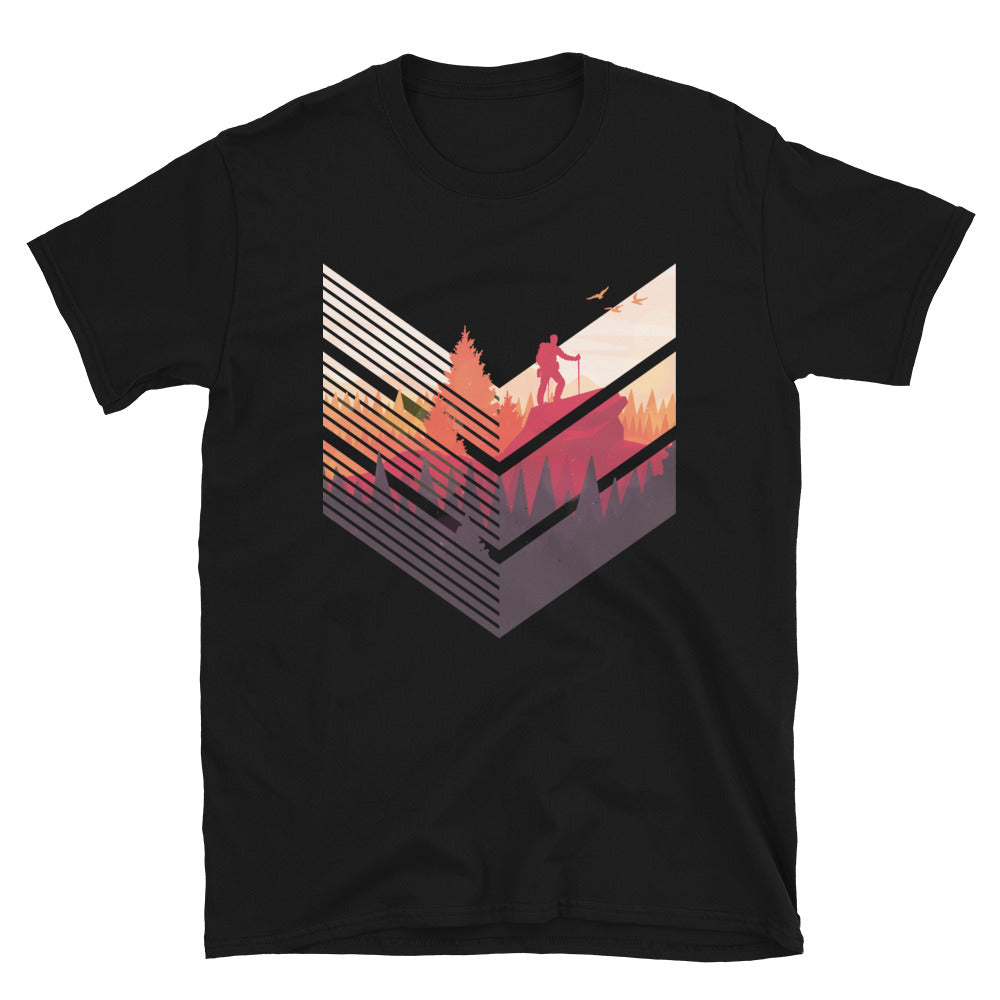 Wanderführer - T-Shirt (Unisex) berge wandern Schwarz