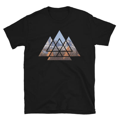 Berge Abstrakt - T-Shirt (Unisex) berge wandern Schwarz