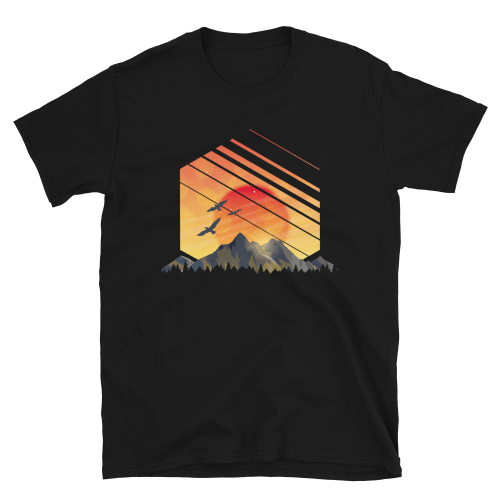 Sonnenaufgang Alpen - T-Shirt (Unisex) berge Schwarz