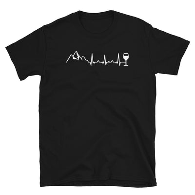 Heartbeat Wine And Mountain - T-Shirt (Unisex) berge Schwarz