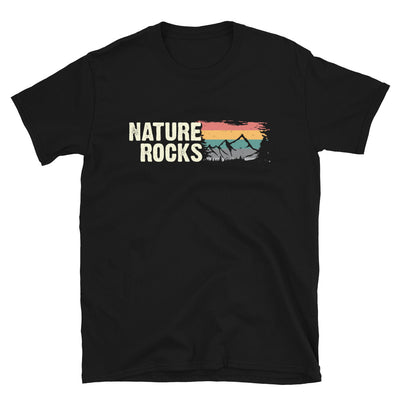 Nature Rocks - T-Shirt (Unisex) berge camping wandern Schwarz