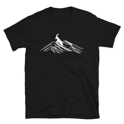 Alpensteinbock Auf Berg - T-Shirt (Unisex) berge klettern wandern Schwarz