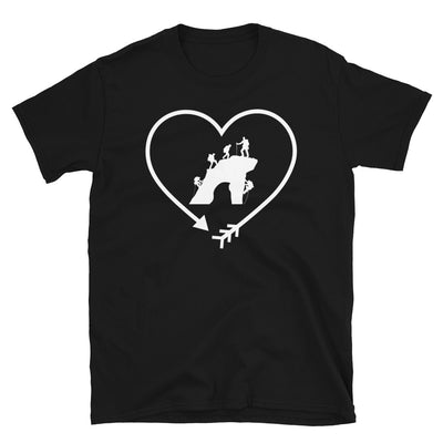 Pfeil, Herz Und Klettern - T-Shirt (Unisex) klettern Black