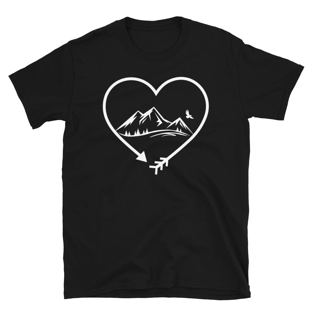 Pfeil, Herz Und Berg - T-Shirt (Unisex) berge Black