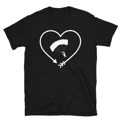 Pfeil, Herz Und Gleitschirmfliegen - T-Shirt (Unisex) berge Black