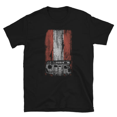 Österreich-Flagge Und Camping - T-Shirt (Unisex) camping Black