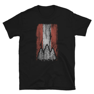 Österreich-Flagge Und Baum - T-Shirt (Unisex) camping Black