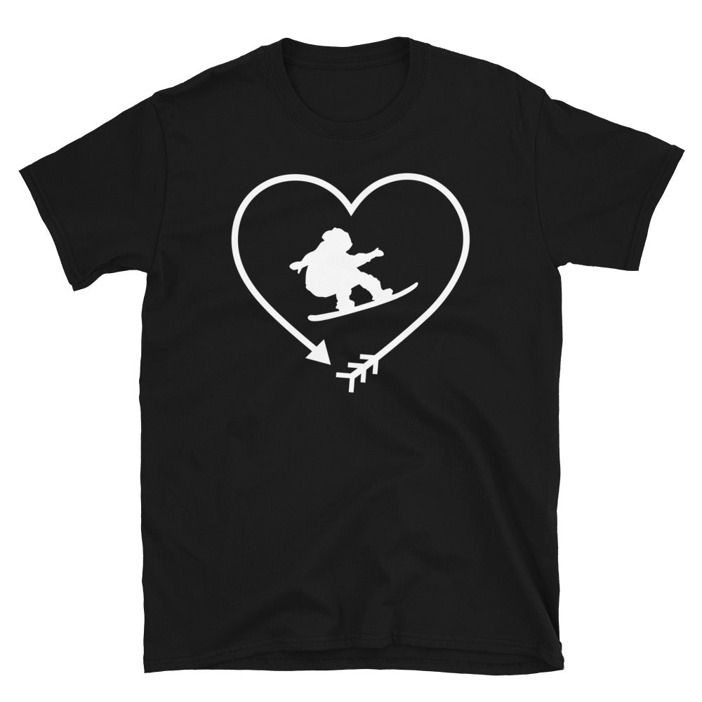 Pfeil, Herz Und Snowboarden - T-Shirt (Unisex) snowboarden Black