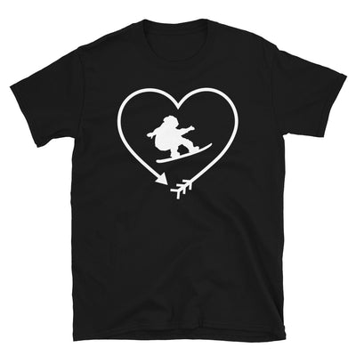 Pfeil, Herz Und Snowboarden - T-Shirt (Unisex) snowboarden Black