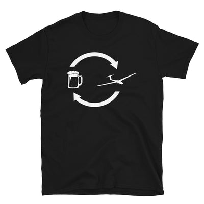 Bier, Pfeile Laden Und Segelflugzeug - T-Shirt (Unisex) berge Black