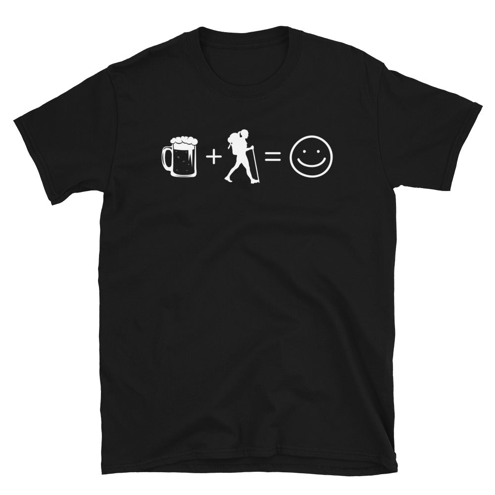 Bier, Lächelndes Gesicht Und Wandern 1 - T-Shirt (Unisex) wandern Black