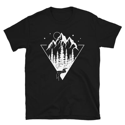 Berge Geometrisch - T-Shirt (Unisex) berge wandern Black