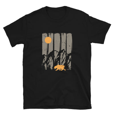 Berge, Mond Und Bär - T-Shirt (Unisex) berge camping Black