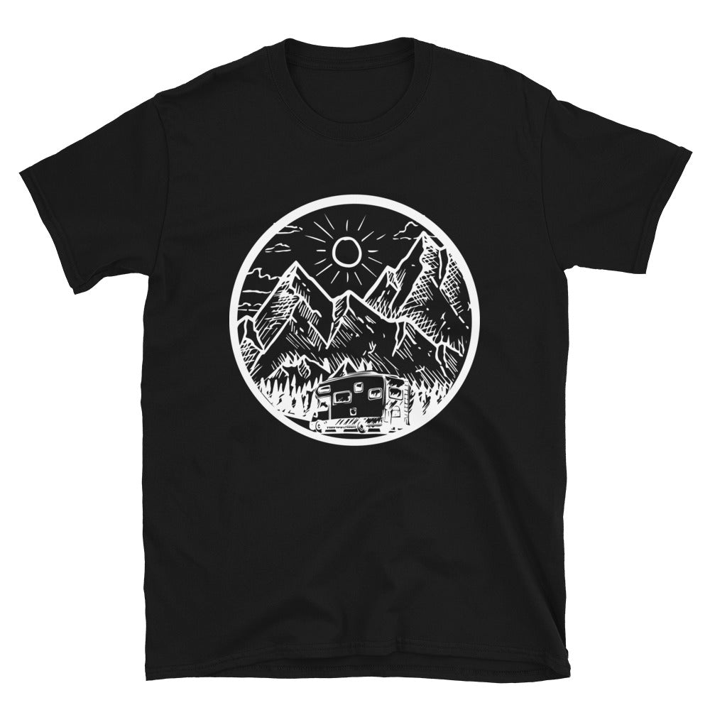 Kreis - Berg - Campingwagen - T-Shirt (Unisex) camping Black